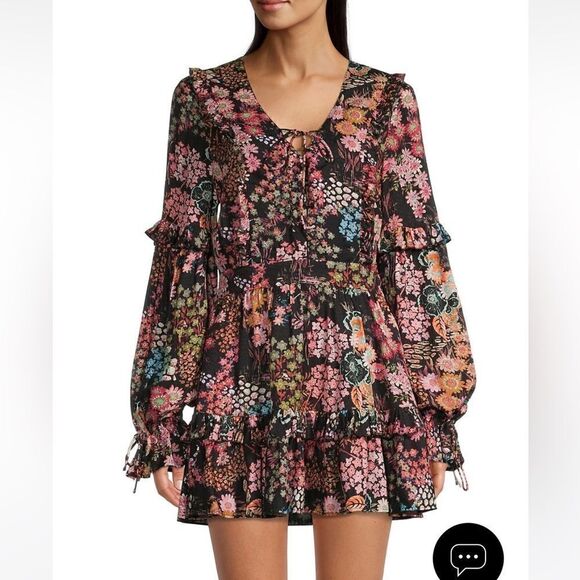 Ted Baker Hendria Ruffle-Trim Mini Dress Size 1 - Picture 5 of 13